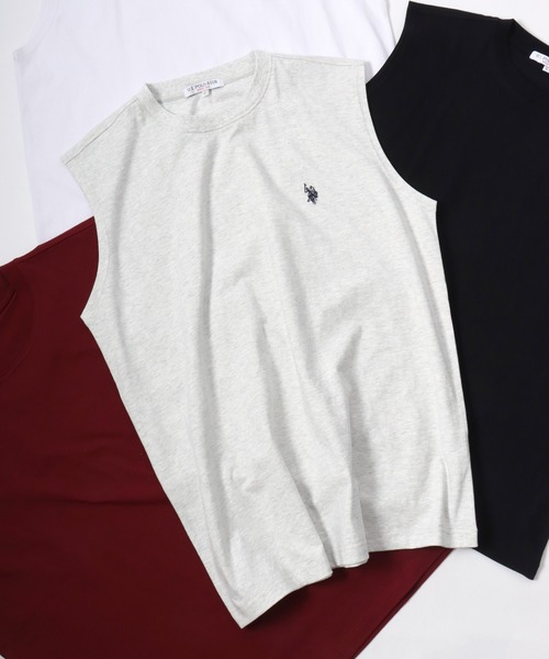 U.S. POLO ASSN.(ユーエスポロアッスン)の「U.S. POLO ASSN./ユーエスポロアッスン 別注 オーバーサイズ ワンポイント刺繍 ノースリーブシャツ タンクトップ(タンクトップ・メンズ・ダークグリーン/ボルドー/ブラック/ホワイト/オートミール・LL/L/M)」の3枚目の写真