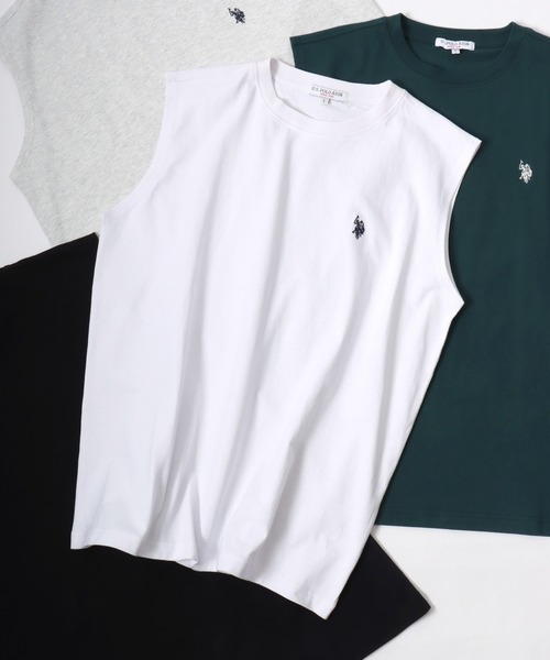 U.S. POLO ASSN.(ユーエスポロアッスン)の「U.S. POLO ASSN./ユーエスポロアッスン 別注 オーバーサイズ ワンポイント刺繍 ノースリーブシャツ タンクトップ(タンクトップ・メンズ・ダークグリーン/ボルドー/ブラック/ホワイト/オートミール・LL/L/M)」の1枚目の写真