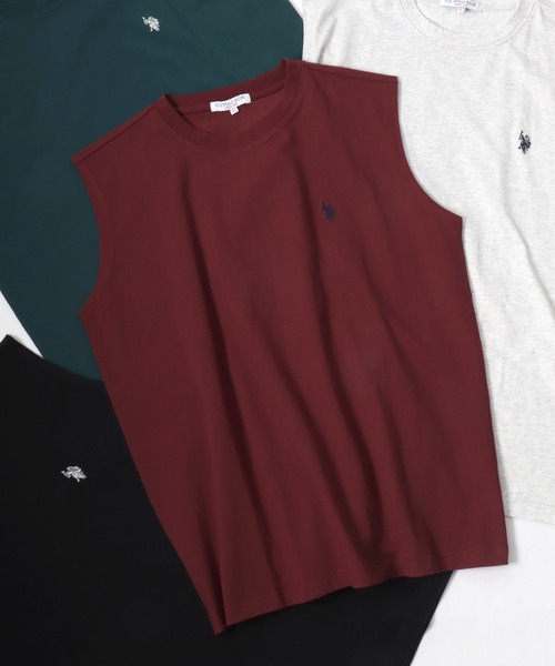 U.S. POLO ASSN.(ユーエスポロアッスン)の「U.S. POLO ASSN./ユーエスポロアッスン 別注 オーバーサイズ ワンポイント刺繍 ノースリーブシャツ タンクトップ(タンクトップ・メンズ・ダークグリーン/ボルドー/ブラック/ホワイト/オートミール・LL/L/M)」の5枚目の写真