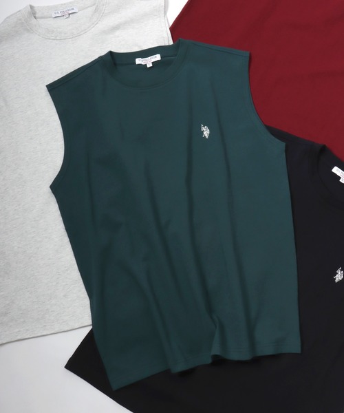 U.S. POLO ASSN.(ユーエスポロアッスン)の「U.S. POLO ASSN./ユーエスポロアッスン 別注 オーバーサイズ ワンポイント刺繍 ノースリーブシャツ タンクトップ(タンクトップ・メンズ・ダークグリーン/ボルドー/ブラック/ホワイト/オートミール・LL/L/M)」の4枚目の写真