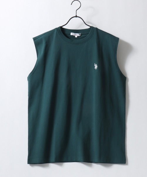 U.S. POLO ASSN.(ユーエスポロアッスン)の「U.S. POLO ASSN./ユーエスポロアッスン 別注 オーバーサイズ ワンポイント刺繍 ノースリーブシャツ タンクトップ(タンクトップ・メンズ・ダークグリーン/ボルドー/ブラック/ホワイト/オートミール・LL/L/M)」の9枚目の写真