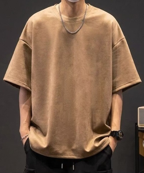 link lot(リンクロット)の「無地ヴィンテージライクT(Tシャツ/カットソー・メンズ・ブラック/グレー/ブラウン/カーキ・L/M/LARGE/MEDIUM)」の4枚目の写真