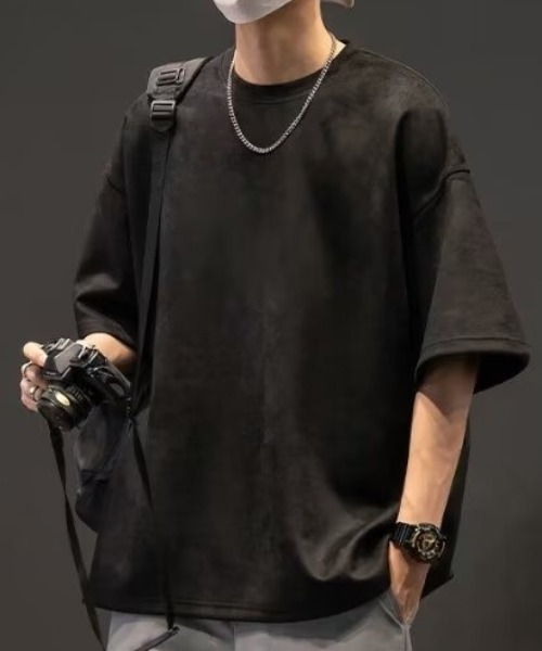link lot(リンクロット)の「無地ヴィンテージライクT(Tシャツ/カットソー・メンズ・ブラック/グレー/ブラウン/カーキ・L/M/LARGE/MEDIUM)」の5枚目の写真