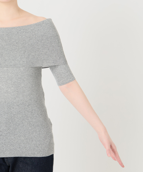 スローブイエナ　リブニット　ブラック SLOBE IENA（スローブイエナ）の「echecsリブニット（）」 - WEAR