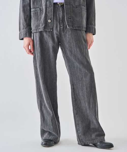 seya.（セヤ）の「SEYA.(セヤ) 別注 GROUND PANTS LINEN DENIM（デニムパンツ・メンズ・ブラック・3/2）」の4枚目の写真