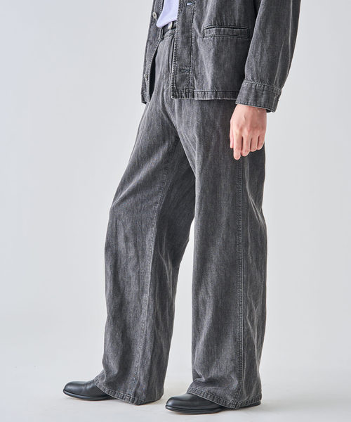 seya.（セヤ）の「SEYA.(セヤ) 別注 GROUND PANTS LINEN DENIM（デニムパンツ・メンズ・ブラック・3/2）」の5枚目の写真