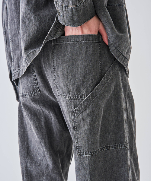 seya.（セヤ）の「SEYA.(セヤ) 別注 GROUND PANTS LINEN DENIM（デニムパンツ・メンズ・ブラック・3/2）」の8枚目の写真