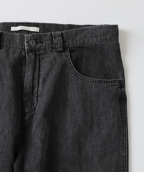 seya.（セヤ）の「SEYA.(セヤ) 別注 GROUND PANTS LINEN DENIM（デニムパンツ・メンズ・ブラック・3/2）」の11枚目の写真