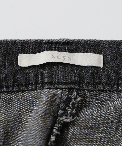 seya.（セヤ）の「SEYA.(セヤ) 別注 GROUND PANTS LINEN DENIM（デニムパンツ・メンズ・ブラック・3/2）」の14枚目の写真