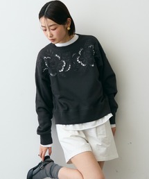 Trish（トリッシュ）の「裏毛フラワーカットワーク刺繍プルオーバー（スウェット）」