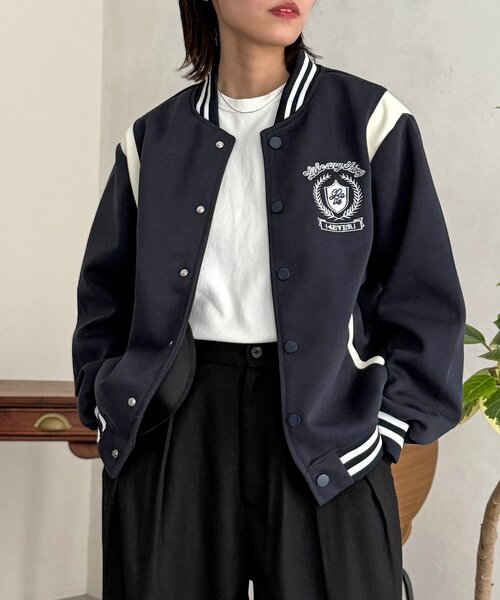 CPCM(シーピーシーエム)の「カットスタジャン(ブルゾン・レディース・アイボリー/ブラック/ネイビー・FREE)」の21枚目の写真