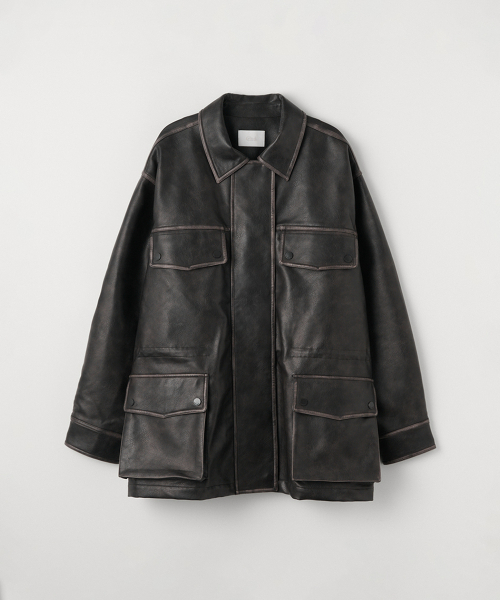 CELITAILS(セリテールズ)の「WASHED LEATHER FIELD JACKET_BLACK(ライダースジャケット・レディース・その他・FREE)」の3枚目の写真