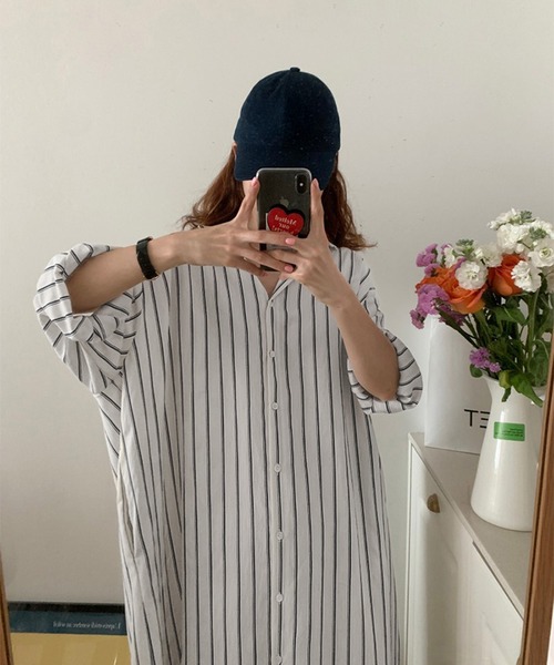 by LEGNA(バイレグナ)の「ロング丈シャツワンピース(シャツワンピース・レディース・ブラック/ホワイト・FREE)」の22枚目の写真