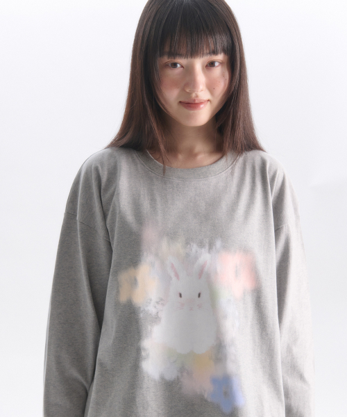 ambler(エムブラー)の「フラワーインスプリンググラフィックロングスリーブAJS301(メランジ)(スウェット・レディース・その他・FREE)」の2枚目の写真