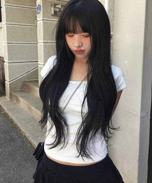 gossip!ロサンゼルス(ゴシップロサンゼルス)の「Y2K フロントリボン レーストリム タイト半袖Tシャツ(Tシャツ/カットソー・レディース・ブラック/ホワイト・M)」の12枚目の写真