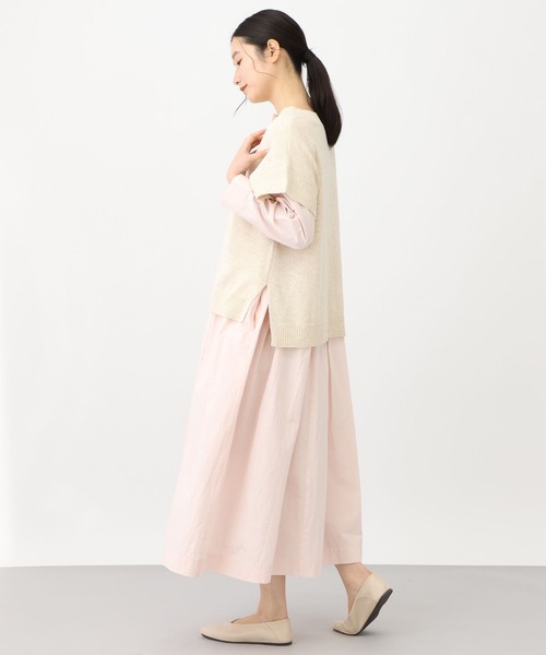 studio CLIP（スタディオクリップ）の「《natural by clip》コットンサンドウォッシュ切り替えワンピース（ワンピース・レディース・ピンク/ネイビー・FREE）」の8枚目の写真