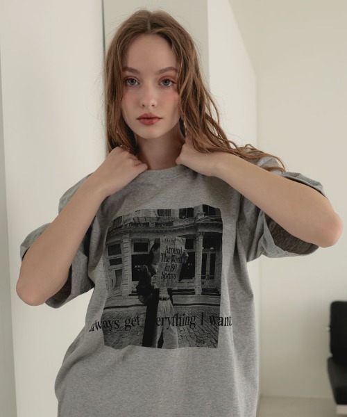 DONOBAN(ドノバン)の「スナップフォトTee(Tシャツ/カットソー・レディース・グレー/ホワイト・ONE SIZE)」の8枚目の写真