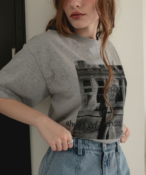 DONOBAN(ドノバン)の「スナップフォトTee(Tシャツ/カットソー・レディース・グレー/ホワイト・ONE SIZE)」の11枚目の写真