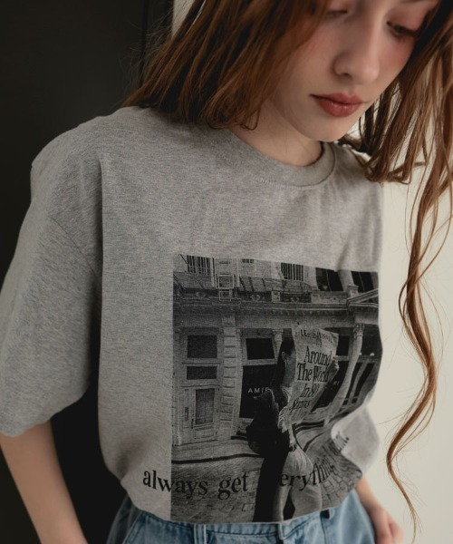 DONOBAN(ドノバン)の「スナップフォトTee(Tシャツ/カットソー・レディース・グレー/ホワイト・ONE SIZE)」の13枚目の写真