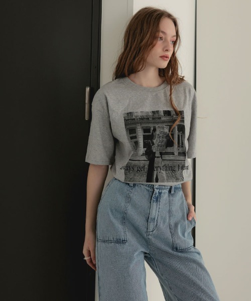 DONOBAN(ドノバン)の「スナップフォトTee(Tシャツ/カットソー・レディース・グレー/ホワイト・ONE SIZE)」の14枚目の写真