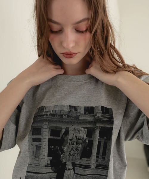 DONOBAN(ドノバン)の「スナップフォトTee(Tシャツ/カットソー・レディース・グレー/ホワイト・ONE SIZE)」の15枚目の写真