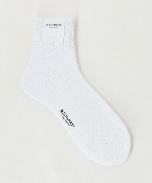 BEAUTY&YOUTH UNITED ARROWS（ビューティーアンドユースユナイテッドアローズ）の「ダブル リブ パイル クウォーター ソックス（ソックス/靴下・メンズ・ブラック/ホワイト/ライム/ライトグレー・FREE）」の2枚目の写真