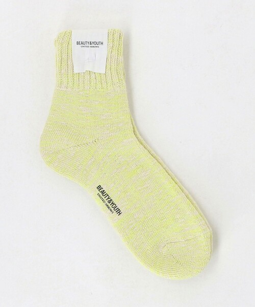 BEAUTY&YOUTH UNITED ARROWS（ビューティーアンドユースユナイテッドアローズ）の「ダブル リブ パイル クウォーター ソックス（ソックス/靴下・メンズ・ブラック/ホワイト/ライム/ライトグレー・FREE）」の4枚目の写真