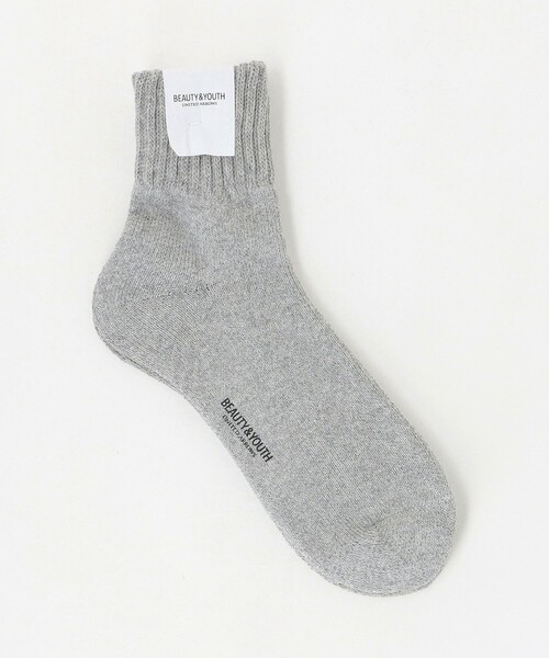 BEAUTY&YOUTH UNITED ARROWS（ビューティーアンドユースユナイテッドアローズ）の「ダブル リブ パイル クウォーター ソックス（ソックス/靴下・メンズ・ブラック/ホワイト/ライム/ライトグレー・FREE）」の3枚目の写真