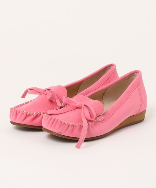 ARCHIVER(アーカイバ)の「【S】【it】ultrasuede /リボンシューズ(モカシン/デッキシューズ・レディース・ブルー/ピンク・23/22.5)」の1枚目の写真