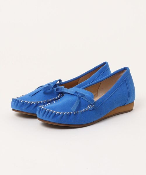 ARCHIVER(アーカイバ)の「【S】【it】ultrasuede /リボンシューズ(モカシン/デッキシューズ・レディース・ブルー/ピンク・23/22.5)」の2枚目の写真