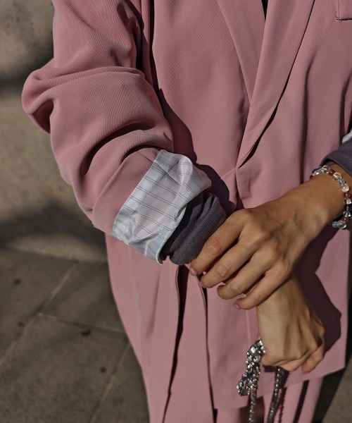 esutoreja（エストレジャ）の「サイドベルトジャケットセットアップ（セットアップ・レディース・アイボリー/ピンク・FREE）」の5枚目の写真