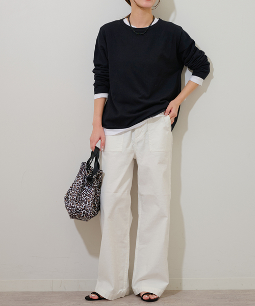 JOURNAL STANDARD relume（ジャーナルスタンダード　レリューム）の「《追加2》［2枚セット］3WAYレイヤードプルオーバー（ニット/セーター・レディース・グリーン/ライトグレー/ピンク系その他/ブラック・FREE）」の5枚目の写真