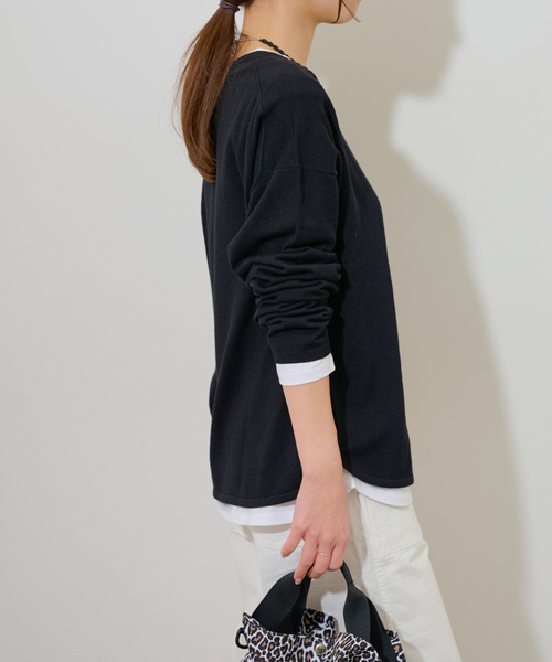 JOURNAL STANDARD relume（ジャーナルスタンダード　レリューム）の「《追加2》［2枚セット］3WAYレイヤードプルオーバー（ニット/セーター・レディース・グリーン/ライトグレー/ピンク系その他/ブラック・FREE）」の10枚目の写真