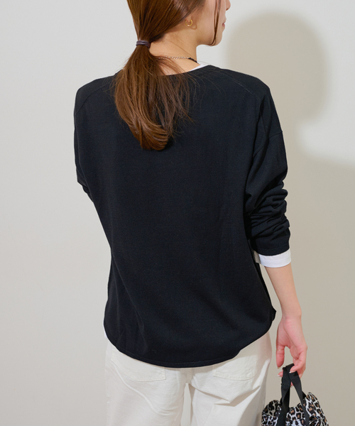 JOURNAL STANDARD relume（ジャーナルスタンダード　レリューム）の「《追加2》［2枚セット］3WAYレイヤードプルオーバー（ニット/セーター・レディース・グリーン/ライトグレー/ピンク系その他/ブラック・FREE）」の11枚目の写真