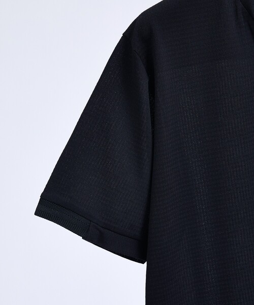 5351 POUR LES HOMMES（ゴーサンゴーイチプールオム）の「フィンリーチェック ジャガード VネックTシャツ（Tシャツ/カットソー・メンズ・ブラック/ストライプ・50/48/46/44）」の6枚目の写真