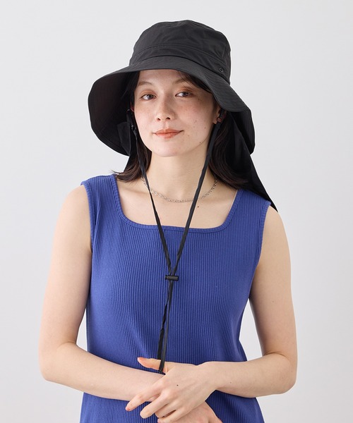 ROPE' PICNIC（ロペピクニック）の「日よけ付きアドベンチャーハット/UVカット・リンクコーデ（ハット・レディース・ベージュ/ライトグリーン/ブラック・FREE）」の19枚目の写真