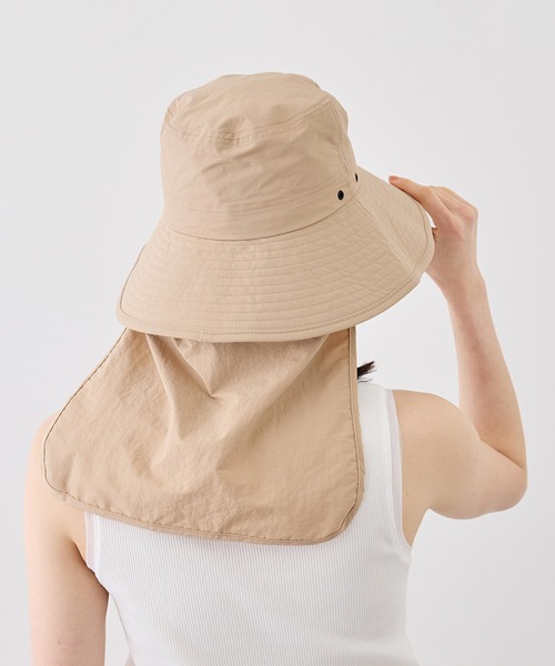 ROPE' PICNIC（ロペピクニック）の「日よけ付きアドベンチャーハット/UVカット・リンクコーデ（ハット・レディース・ベージュ/ライトグリーン/ブラック・FREE）」の16枚目の写真