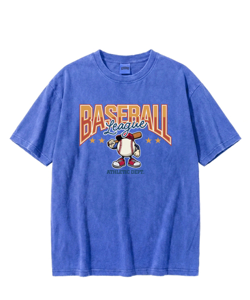 REBRENNER（リブレンナー）の「DTFベースボールリーグピグメント半袖Tシャツブルー（Tシャツ/カットソー・レディース・その他・MEDIUM/LARGE/X-LARGE/2XL）」の2枚目の写真