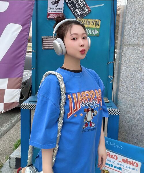 REBRENNER（リブレンナー）の「DTFベースボールリーグピグメント半袖Tシャツブルー（Tシャツ/カットソー・レディース・その他・MEDIUM/LARGE/X-LARGE/2XL）」の9枚目の写真