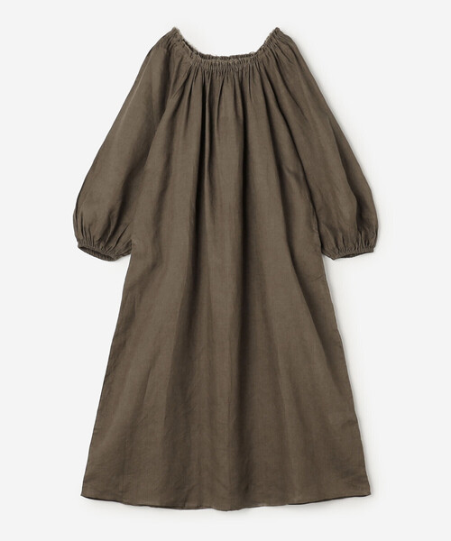 Bshop(ビショップ)の「WL | リネン バルーンスリーブドレス WOMEN(ワンピース・レディース・ブラック/ブラウン・F)」の3枚目の写真