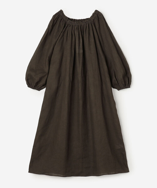 Bshop(ビショップ)の「WL | リネン バルーンスリーブドレス WOMEN(ワンピース・レディース・ブラック/ブラウン・F)」の12枚目の写真