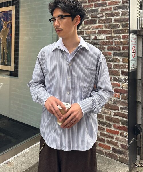 CIAOPANIC（チャオパニック）の「レイヤードダブルカラーシャツ（シャツ/ブラウス・レディース・グレー/サックスブルー/ベージュ・MEDIUM/LARGE）」の4枚目の写真