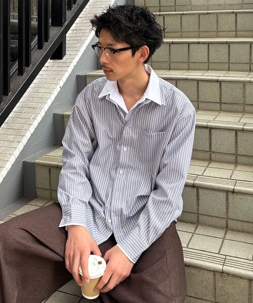 CIAOPANIC（チャオパニック）の「レイヤードダブルカラーシャツ（シャツ/ブラウス・レディース・グレー/サックスブルー/ベージュ・MEDIUM/LARGE）」の7枚目の写真