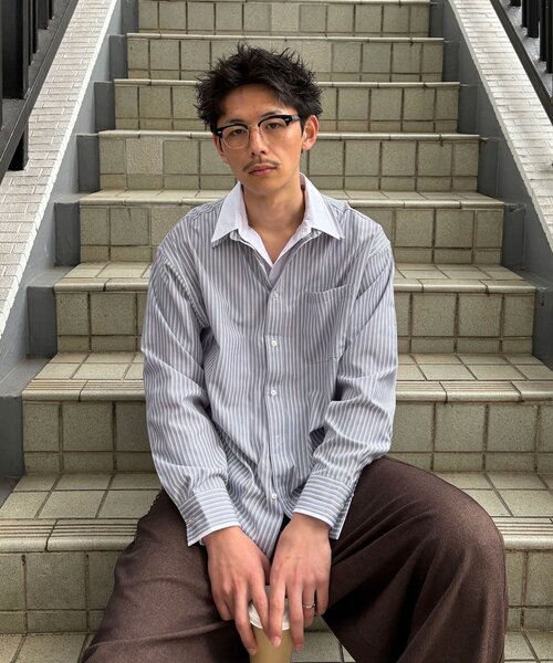 CIAOPANIC（チャオパニック）の「レイヤードダブルカラーシャツ（シャツ/ブラウス・レディース・グレー/サックスブルー/ベージュ・MEDIUM/LARGE）」の8枚目の写真