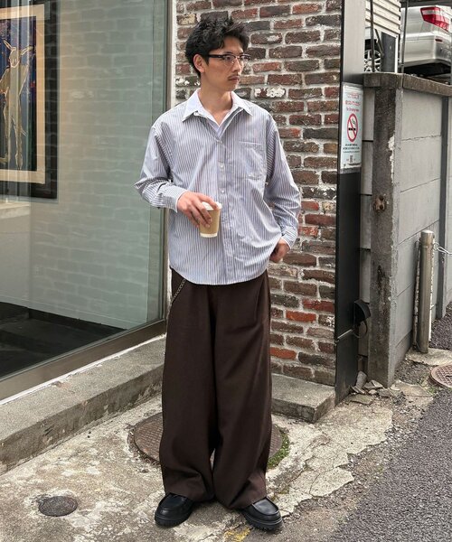 CIAOPANIC（チャオパニック）の「レイヤードダブルカラーシャツ（シャツ/ブラウス・レディース・グレー/サックスブルー/ベージュ・MEDIUM/LARGE）」の9枚目の写真