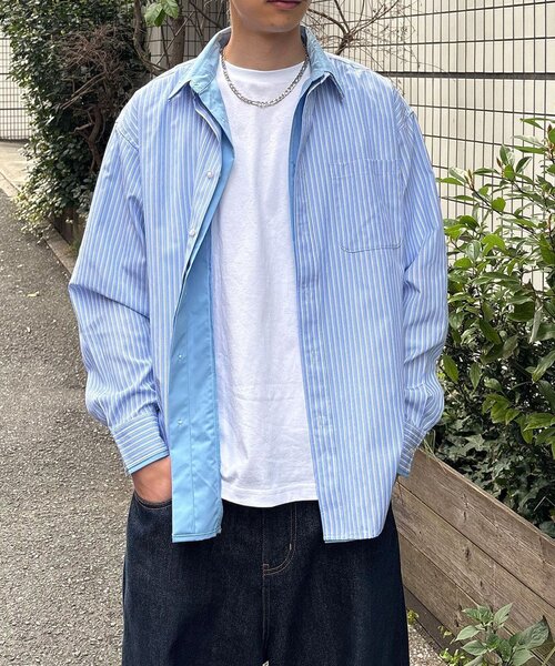 CIAOPANIC（チャオパニック）の「レイヤードダブルカラーシャツ（シャツ/ブラウス・レディース・グレー/サックスブルー/ベージュ・MEDIUM/LARGE）」の19枚目の写真