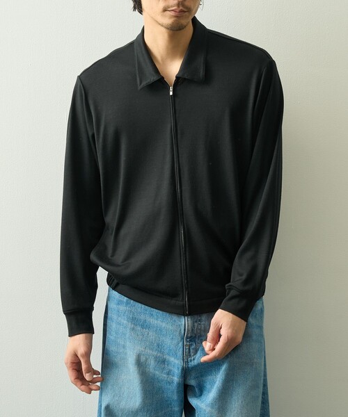 WRAPINKNOT(ラッピンノット)の「【WRAPINKNOT/ラッピンノット】Zip Blouson(カーディガン/ボレロ・メンズ・ブラック・3/2)」の1枚目の写真