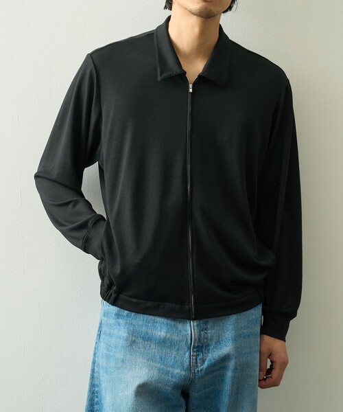 WRAPINKNOT(ラッピンノット)の「【WRAPINKNOT/ラッピンノット】Zip Blouson(カーディガン/ボレロ・メンズ・ブラック・3/2)」の2枚目の写真