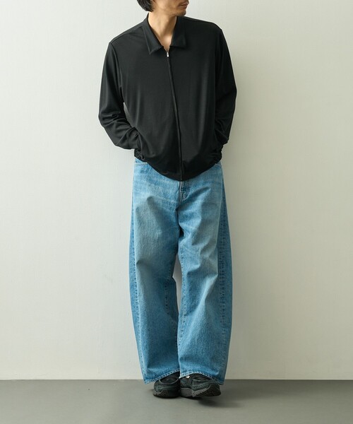 WRAPINKNOT(ラッピンノット)の「【WRAPINKNOT/ラッピンノット】Zip Blouson(カーディガン/ボレロ・メンズ・ブラック・3/2)」の5枚目の写真