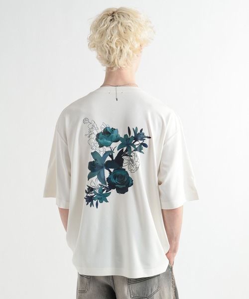 HARE（ハレ）の「【接触冷感】フラワーアートバックプリントカット(HARE)（Tシャツ/カットソー・メンズ・ブラック/ホワイト/オレンジ/パープル・SMALL/MEDIUM）」の16枚目の写真